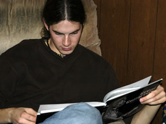 Ben reading book