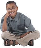 boy sitting and smiling