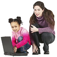 girl and computer