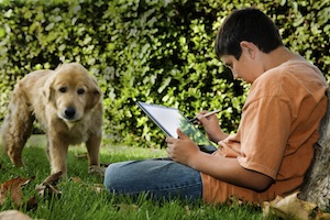 boy with dog