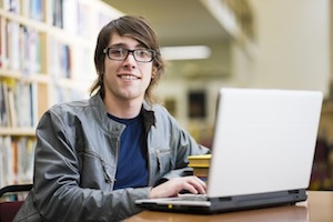 student with laptop