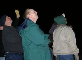 Larry watching the stars on New Year's Eve walk