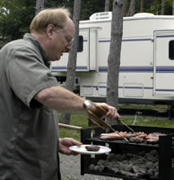 Larry grilling