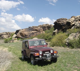 Jeep and rock art southern colorado