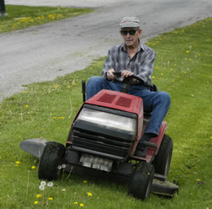 Sylvester on mower