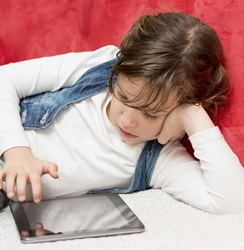 girl on tablet