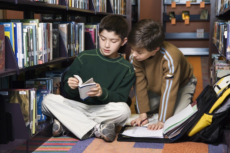 Children in library