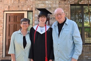 Annette, Alex, Larry at Alex's high school graduation