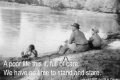 Photo of Nancy, Bob, and Glenn Bolger fishing in the mid 1940s with quote.